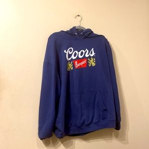 Unisex Blue Coors Banquet Sweatshirt w/Hoodie & Kangaroo Pocket sz xxl